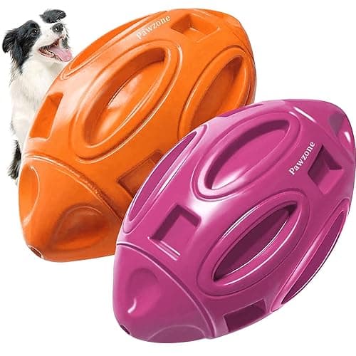 2 Pack Squeaky Dog Toys for Aggressive Chewers Large Medium Small Puppy Interactive Dog Chew Toy Durable Rubber Indestructible Tough Ball (Blue Green)