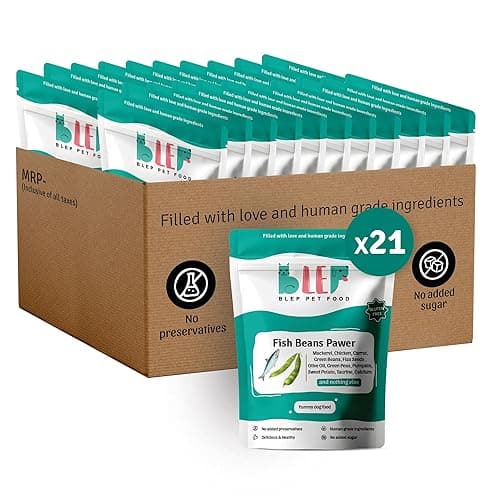 BLEP Fish Beans Natural Dog Food 6.3Kg (21 Pack of 300g) | Zero Preservatives|Aids Joint Health & Digestion|Collagen Rich| Human Grade, Natural Wet Dog Food|Ideal for All Breeds