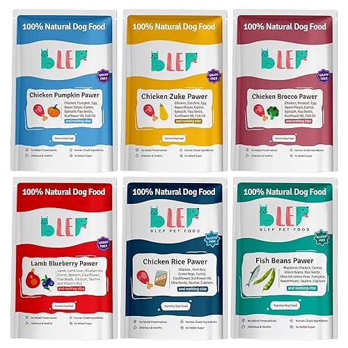 BLEP Healthy Dog Food for Adult & Puppies | 6 Different Non Veg Zero Preservatives| Dog Trial Pack | Wet Dog Food | Complete Meal & Balanced | 600g | 6 Packs of 100g