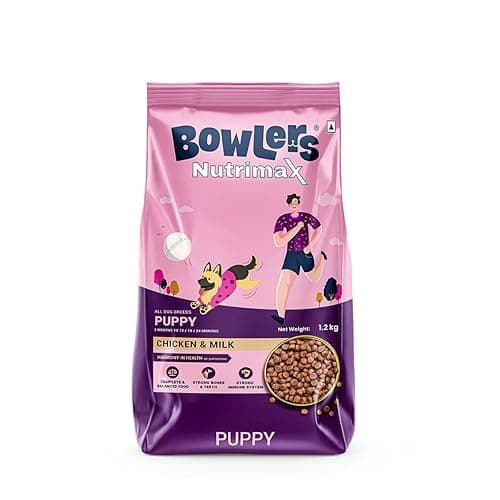 Bowlers Nutrimax Puppy Dry Dog Food | Chicken & Milk |1.2 kg | Smooth Digestion & Healthy Coat | Promote Healthy Growth | Strong Bones & Muscle Development