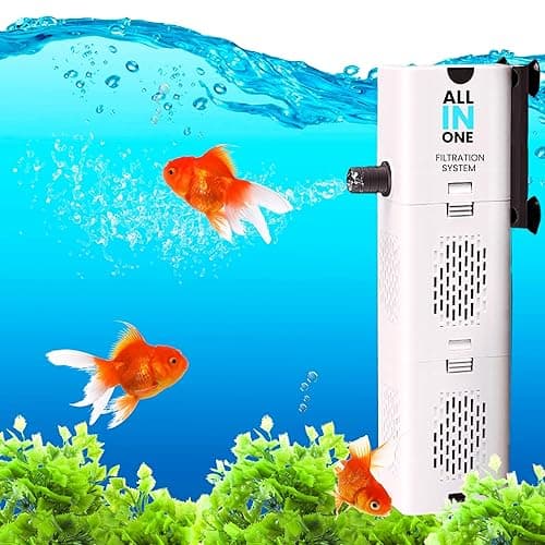 BURAQ XQP-500F | 6W | Ultra-Quiet Aquarium Filter, Ultra-Quiet Submersible Pump, 500 L/H High-Flow Filtration System Upto 2 FT Fish Tanks