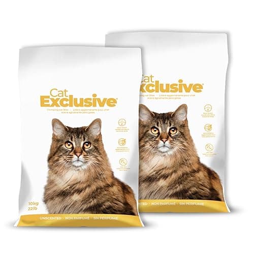 Cat Exclusive Unscented Premium Cat Litter – 10kg (Pack of 2) | 99.9% Dust-Free, Fragrance-Free Hard Clumping Bentonite for Sensitive Cats & Kittens