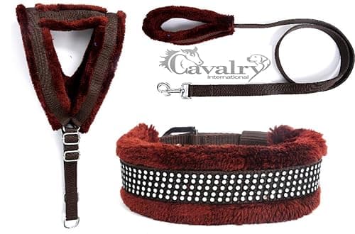 Cavalry Nylon Fur Dog Harness, Dog Collar & Leash Adjustable
