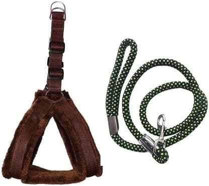 Cavalry's Adjustable Nylon Brown Padded Harness Rope for M &Large