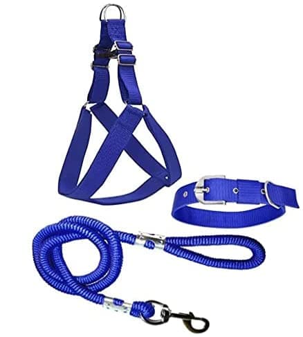 Dog Combo Pack of Harness, Neck Collar Belt and Rope Set
