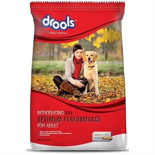Drools Optimum Performance Adult Dry Dog Food 20 Kg | Chicken Flavour | Easily Digestible | Protein Rich Kibbles | Vitamins & Minerals