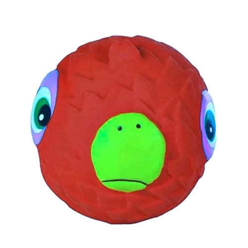emily pets Animal Face Toy Ball for Dogs, Durable Latex Chew Toy with Squeaker for Aggressive Chewers, Assorted Figures-6cm