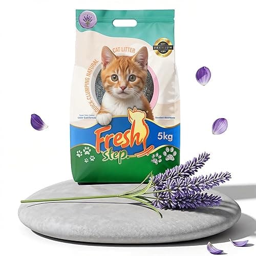 Fresh Step, CalmAura Lavender Cat Litter 5kg Aromatic Odor Shield | Soothing Aroma | Dust-Free | Fast Clumping