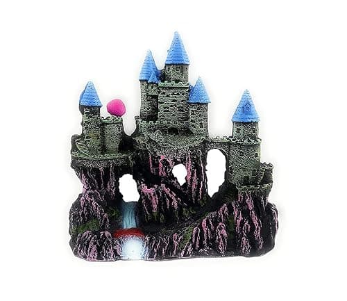 Generic Ancient Castle Fish Tank Aquarium Accessories Fish Hide House Beautiful Aquarium Decoration Ornament (Size: 23 cm x 9 cm x 26 cm)