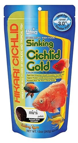Hikari Cichlid Gold Sinking Pellet Fish Food For All Life Stages (Mini), 342g