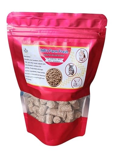 INR's Farm Fresh Healthy Pellets Food for Hamsters, Rats, Mice & Rodents – 240g | Omega 3 & 6 | Multi-Grain & Vitamin-Rich | High-Fibre Diet | Balanced Pellet Feed for Small Pets – All Life Stages