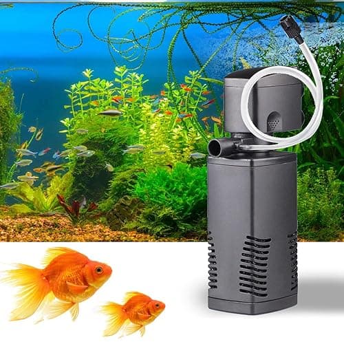 Jainsons Pet Products 6005F 3-in-1 Aquarium Internal Filter | Pure Copper Motor Pump | Sponge Filter | 15W Power, 880 L/H Flow for Fish Tanks