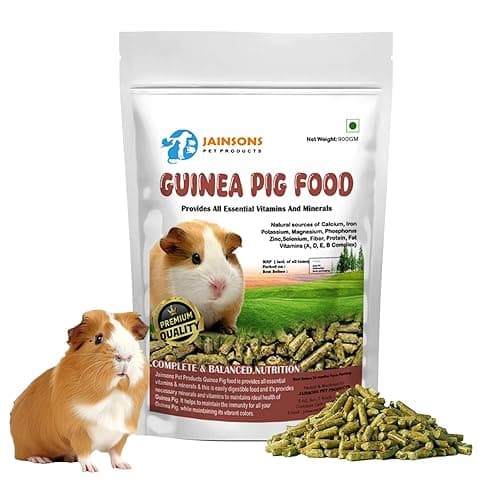 Jainsons Pet Products Guinea Pig Food - All Natural Guinea Pig Pellets for Adults and Young Guinea Pigs Essential Ingredients for a Healthy, Active Lifestyle 900 GRM