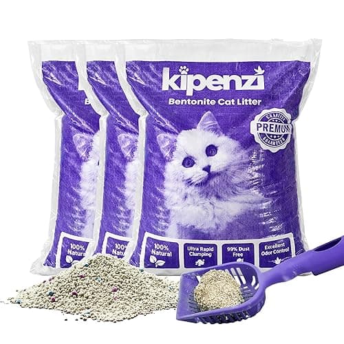 Kipenzi Bentonite Cat Litter- White Bentonite Cat Litter | Strong Clumping | 99.9% Dust-Free | Easy to Scoop | Natural Formula | Superior Odor Control (5kg, Coffee)