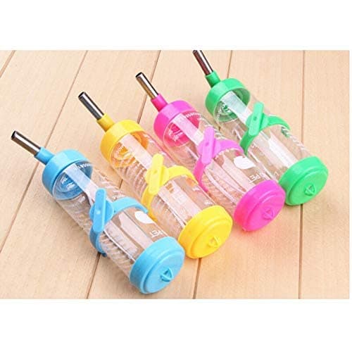 KittuPet Leak Free Cage Attachment Water Bottle Cum Feeder for Hamsters, Guinea Pigs, Rabbits, Mice, 250 ML - Multicolor