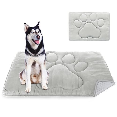 pet Bed mat Grey 71cm106cm Warm Pet Bed Mat Soft Crate Mat with Anti-Slip Bottom Machine Washable Pet Mattress for Pet Sleeping
