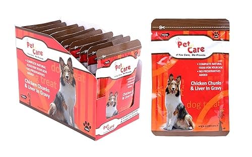 Pet en Care Wet Dog Food, Chicken Chunks & Liver in Gravy, Pack of 12 (12 X 100g) | Wet Food for Dogs and Puppy | All Breed