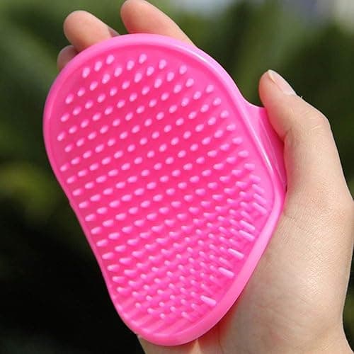 SuperDog Hand Brush Grooming Gloves Pet Shampoo Brush | Soothing Massage Rubber Bristles Curry Comb for Dogs & Cats Washing | Professional Quality Hand Brush -1 Piece (Color May Vary)
