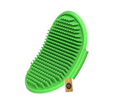 The Pets Company Pet Massage Rubber Bath Glove for Dogs, Cats, Rabbit, & Hamster | Grooming Shampoo Washing Soothing Rubber Bristles Hand Brush Comb - 1 Piece (Colour May Vary)