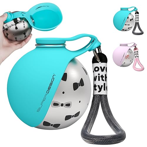 2-in-1 Portable Dog Water Bottle for Small Dogs - Leak-Proof & Compact Dog Travel Water Bottle -Stainless Steel Bottle & Silicone Bowl - Ideal for Walking, Hiking & Travels(10 fl oz, Blue)