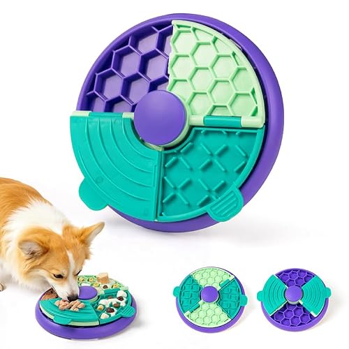 3-in-1 Slow Feeder, Interactive Puzzle Toy & Lick Mat– Calming Enrichment for Small/Medium/Larger Dogs,Non-Slip Design, Holds 2 Cup of Wet or Dry Food, 8.2 in x 8.2 in