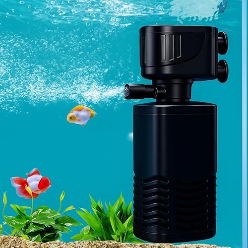 4 in 1 Aquarium Filter 6005F | 15W | 880 L/H | Submersible Internal Fish Tank Filter | Oxygen & Filtration System | Low Power for Tanks up to 2 Ft โ Fish Tank Accessories