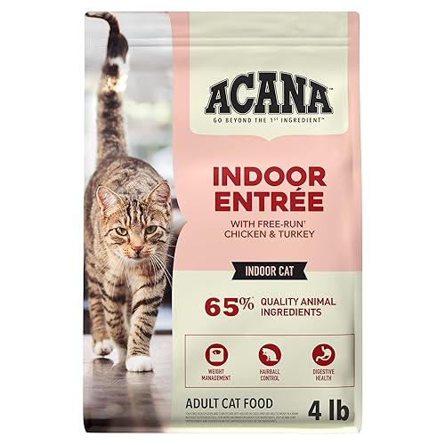 ACANA Dry Cat Food for Indoor Cats Indoor Entrée Chicken Turkey Whole Herring and Rabbit 4lb Bag