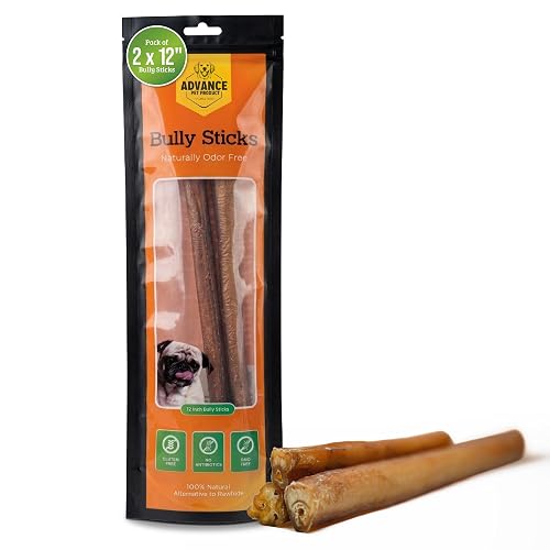 Advance Pet Products Premium 6 Inch Bully Sticks for Dogs (Pack of 10) – 100% Beef Dog Chews, Odor-Free, Long Lasting Treats for Aggressive Chewers, High Protein, Gluten & Rawhide Free, Easy to Digest