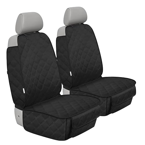 ALLANSING Front Seat Cover for Dogs with Side Flaps, Heavy Duty 900D Waterproof Seat Protector, Protects from Dirt & Scratches, for Pets & Daily Use, Fits Cars SUV Trucks Minivans (2-Pack)