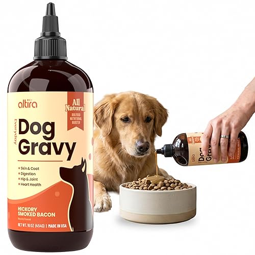 Altira Everyday Dog Gravy - Hickory Bacon | Wet Dog Food Topper for Dry and Wet Food with Glucosamine, MSM, Bone Broth, Omega 3, Probiotics & Taurine | Picky Eaters, Hip & Joint Support | 16 oz