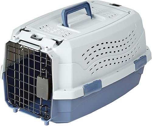 AmazonBasics Two Door Top Load Pet Carrier, Small Size |19-inch | Portable Airline Pet Carrier for Cats, Puppies and Kitten | Small