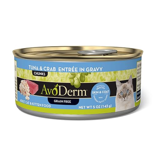 AvoDerm Natural Tuna & Crab Entrée in Gravy - Grain Free Wet Canned Cat Food 5 oz