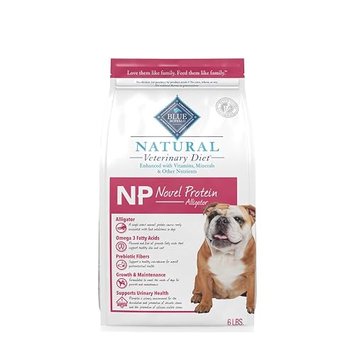 Blue Buffalo Natural Veterinary Diet NP Novel Protein Dry Dog Food, Food Sensitivity Formula, Veterinarian Prescription Required, Alligator, 6-lb. Bag