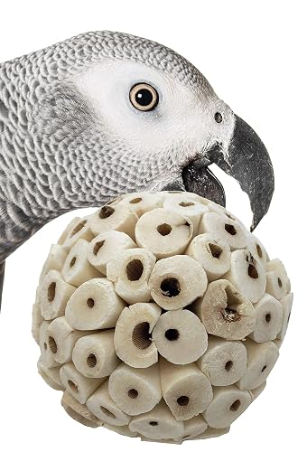 Bonka Bird Toys 1214 Pk3 All-Natural Sola Atta Balls, 3-Pack, 2" Diameter, Soft and Lightweight Chew and Foot Toys for Birds, Small Pets, and DIY Crafts, Safe for Parrots, Parakeets, and Cockatiels