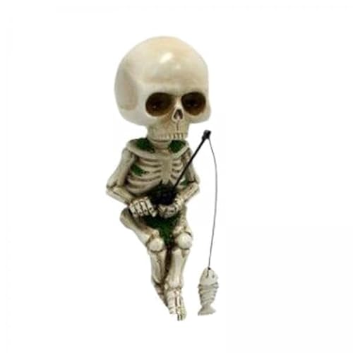 CALANDIS™ 4xSmall Skull Ornament Decorative Resin Landscape for Pond Garden Bonsai Decor | Decorations | Fish & Aquariums