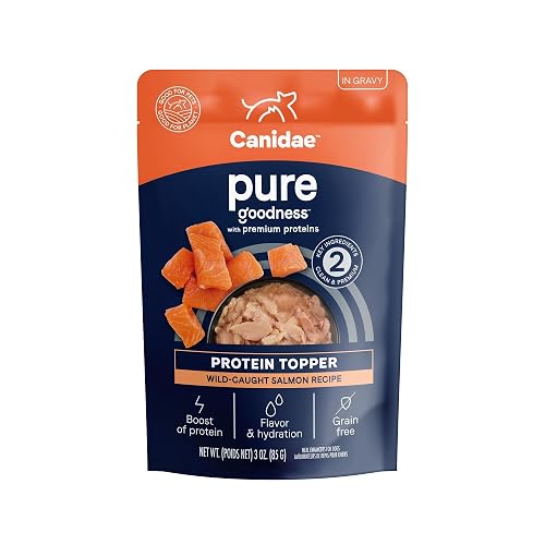 Canidae Pure Goodness Protein Topper Wet Dog Food - Easy Protein Addition & Daily Nutrition Boost - Grain-Free Limited Ingredient Formula - 3 oz - Wild-Caught Salmon in Gravy - Case of 12
