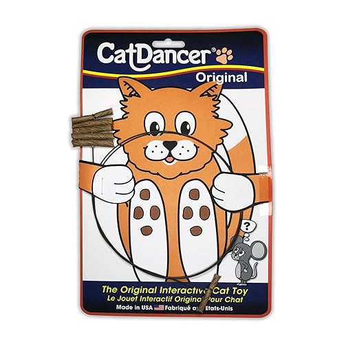 Cat Dancer Interactive Cat Toy - Fun and Fitness for Your Furry Friend - Engaging Paper Roll Attached with 30 Inches Flexible Spring Steel Wire for Playful Cats β 2 Pack
