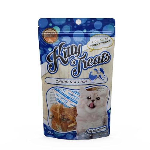 Cataholic Kitty Treats Chicken & Fish โ High Protein Cat Snacks | Tasty Nutrient-Rich Treats for Cats & Kittens | Healthy Training & Reward Bites | 25g Pack