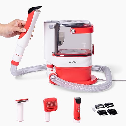 ChomChom Roller Dog Vacuum for Shedding Grooming â Dog Grooming Kit with Dog Brush Vacuum Attachment, Pet Hair Clipper with Guards, Large-Capacity Bin