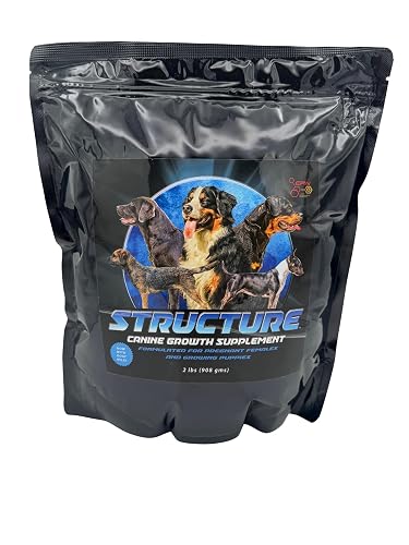 CPN Structure Premium Puppy Growth Supplement – Supports Muscle, Bone & Immune Development – 100% Human Grade Protein from Egg & Milk – Probiotics, Enzymes & Omegas - 4 lbs