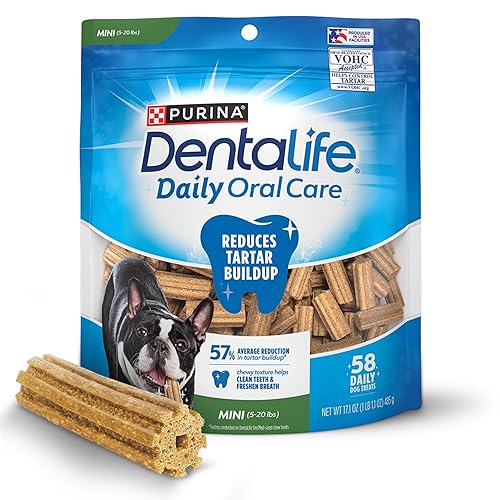 DentaLife Daily Oral Care Dog Treats for Small Dogs 5-20 lbs., Chewy Dental Treat to Freshen Breath and Fight Tartar, Chicken Flavor, 14.7 oz. each, 45 Chews each/90 Total Chews - 45 ct. Pouch