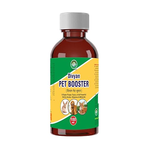 Divyan Pet Booster โ Multivitamin Supplement for Dogs & Cats with 46 Amino Acids, Vitamins & Minerals | Supports Growth, Immunity, Energy & Healthy Weight (100 Ml)