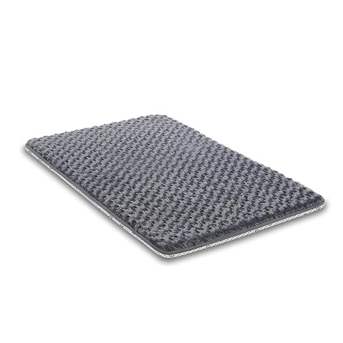 Dog Bed for Crate Pad High Resilience Foam Crate Pad Mat for Medium Large Dogs Washable Anti-Slip, Outdoor, 35" x 22",Dark Gray