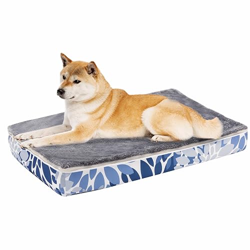 Dog Bed Medium Large Size Dog Sleeping Mat Dogs Orthopedic Foam with Bolster Washable Pet Bed with Removable Cover