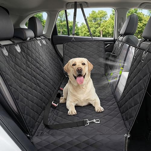 Dog Car Seat Cover, 600D Heavy Dute Durable Car Seat Cover for Dogs Pets, 100% Waterproof Scratch Proof Nonslip Dog Hammock for Cars, Seat Covers Protector with SeatBelt for Pet Sedan SUV Trucks