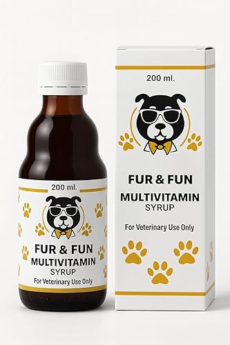 Dog Multivitamin Syrup with Vitamins A, B-Complex, C, D3 & E | Immunity, Energy & Skin Coat Support | for Puppies & All Dog Breeds | Liver/Chicken Flavour