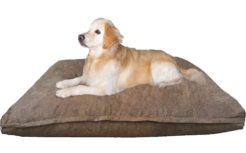 Dogbed4less Jumbo Orthopedic Extreme Comfort Memory Foam Dog Beds for Extra Large Dog, Waterproof Internal Case and Machine Washable External Cover, 55X47 Pet Pillow, Brown