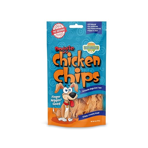 Doggie Chicken Chips Small 4 oz All Natural High Protein Low Calorie Healthy Dog Treats, Grain Free Gluten Free USDA Inspected & Approved Chicken Treat for Dogs, Pet Supplies