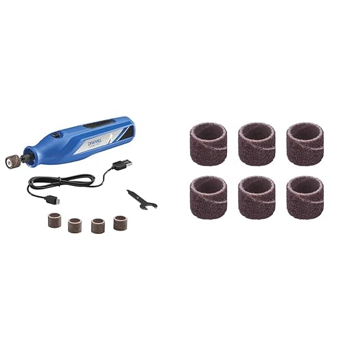 Dremel 7350-PET 4V Pet & Dog Nail Grinder, Professional Pet Grooming Kit - Works on Large, Medium, Small Dogs & Cats & 408 1/2-Inch Sander Bands, Coarse, 6 Pack, Purple