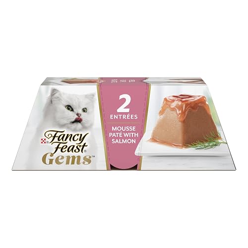 Fancy Feast Gems Pate Cat Food Mousse With Salmon and a Halo of Savory Gravy Cat Food - (Pack of 8) 4 oz. Boxes